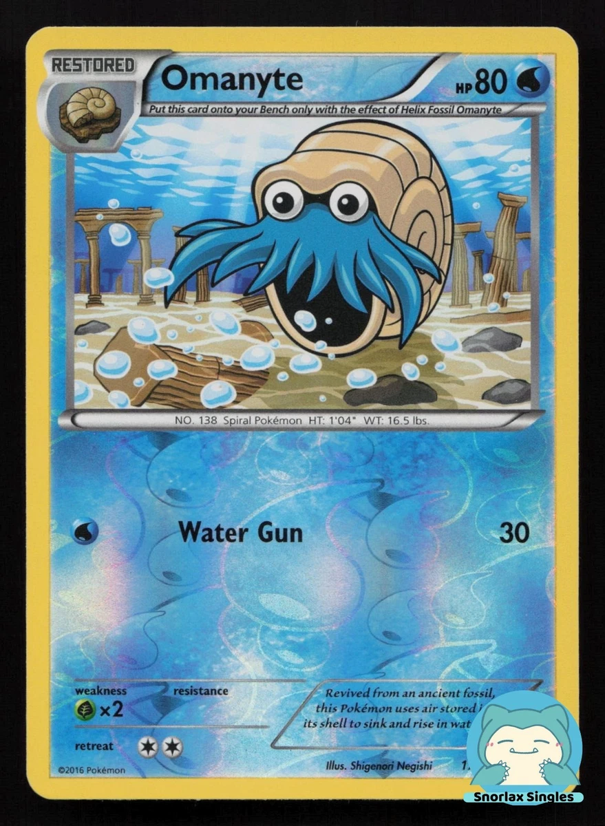 Omanyte 17/124 Uncommon Fates Collide Pokemon Reverse Holo NM/M