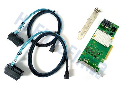 Fujitsu D3307 / OEM 9300-8i SATA/SAS HBA Controller IT-Mode 12Gb + 2 SAS Cables
