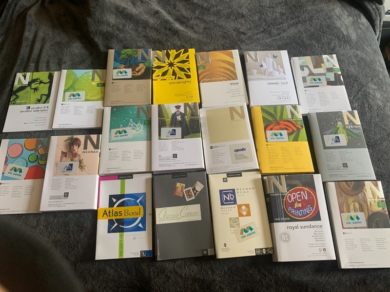 Neenah Paper Company Sample Swatch Books LOT OF 19 *READ DESCRIPTION*