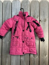 Canada Weathergear Girls Hooped 3T Pink Puffer Parka Coat Some Staining