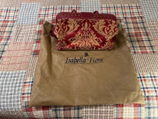 Borsa Isabella Fiore grande rossa abbagliata tema Argyle nuova senza etichette
