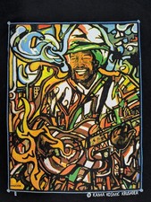 Alstyle Shirt Mens XL Black Kama Kosmic Krusader Guitar Art Music Graphic Tee