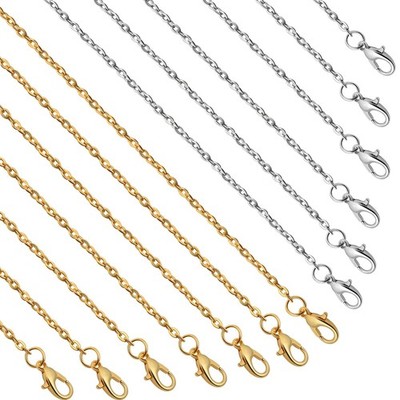 Lemonkey 24 Pack Necklace Chains Bulk,Gold and Silver Plated DIY Cable Link C...