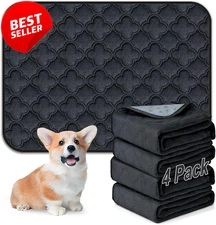 4 Pack Washable Puppy Pee Pads 18x24in Reusable Waterproof Training Mats - US