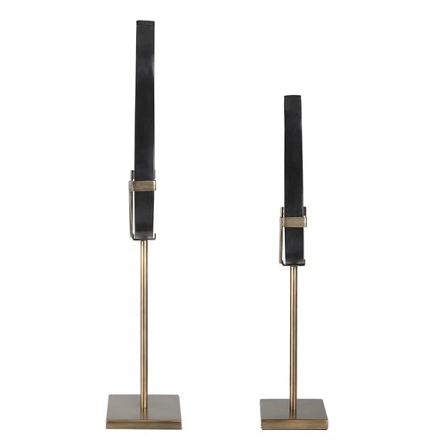 Uttermost 18136 Black Set of (2) Stone and Metal Statues - Black - Picture 3 of 6