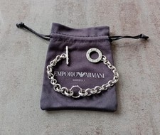 Emporio Armani Bracelet, 925 Sterling Silver Toggle, Vintage, Womens / Unisex