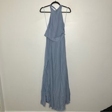 NWT REFORMATION Andee Dress Halter Mineral Blue Bridesmaid Wedding 10