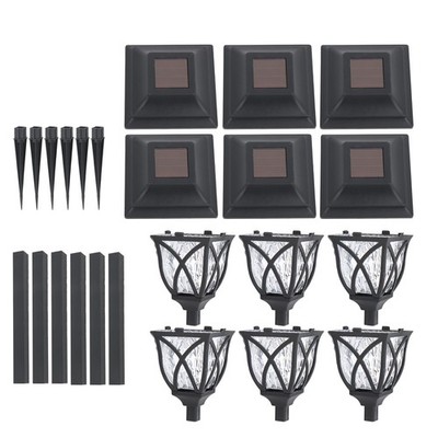 6 Pack Energy Saving Waterproof Solar Pathway Outdoor Powered Landscape Lights