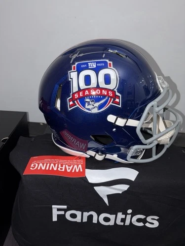Malik Nabers NY Giants Autographed Riddell 100th Season Speed Authentic Helmet