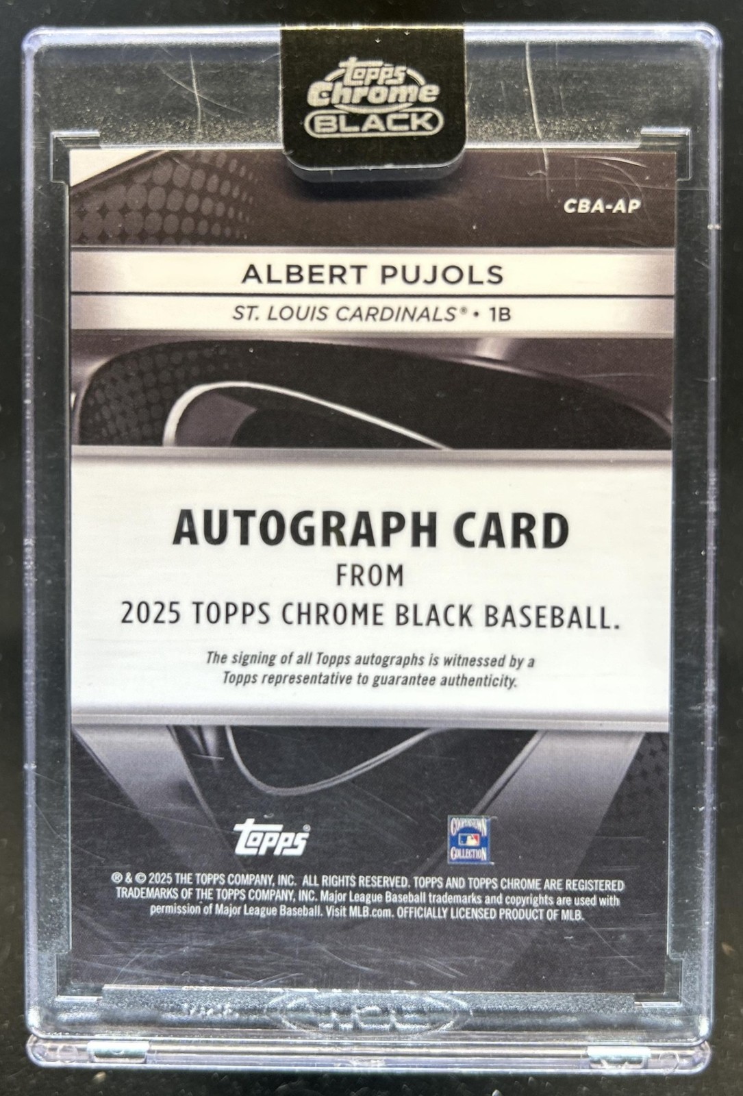 2025 Topps Chrome Black Albert Pujols Auto Gold Refractor #/50 Cardinals view 2