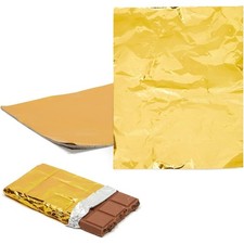 Gold Foil Sheets for Food, Candy & Chocolate Bar Wrappers, 100-Pack, 6 x 7.5