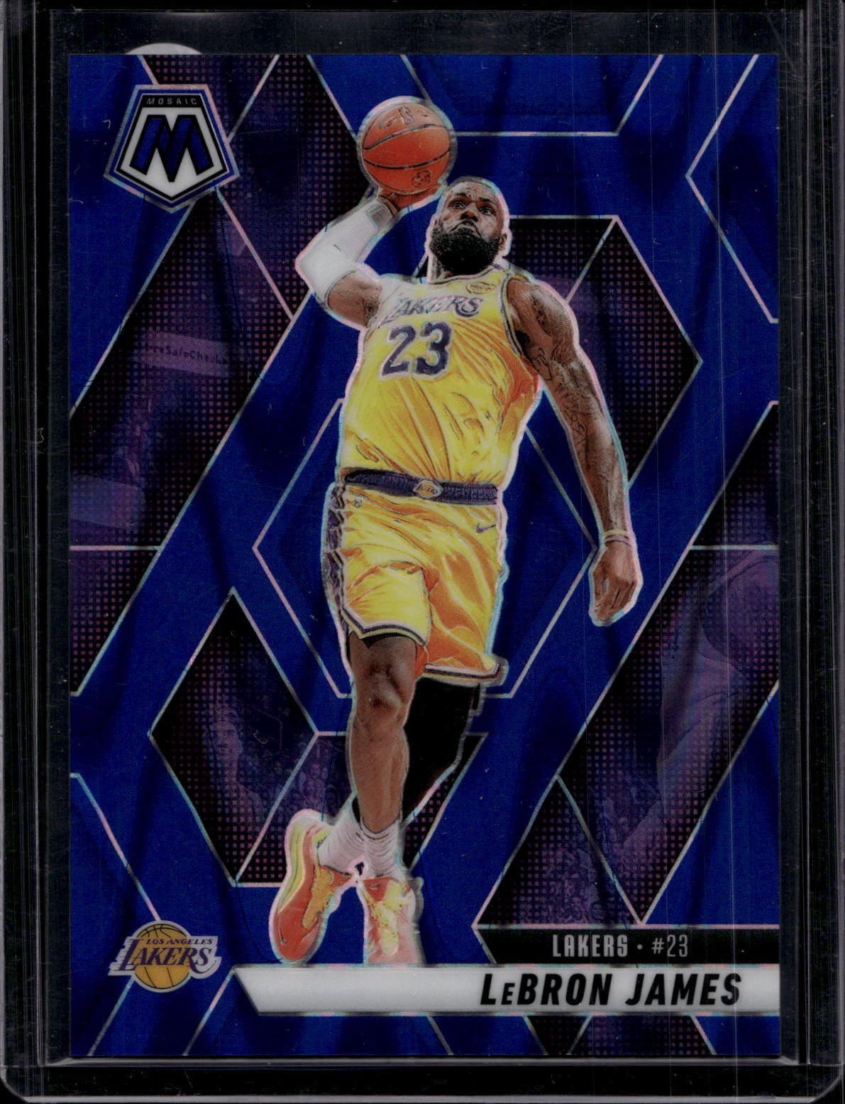 2024-25 Panini Mosaic #180 LeBron James Blue Seismic Mosaic #/149