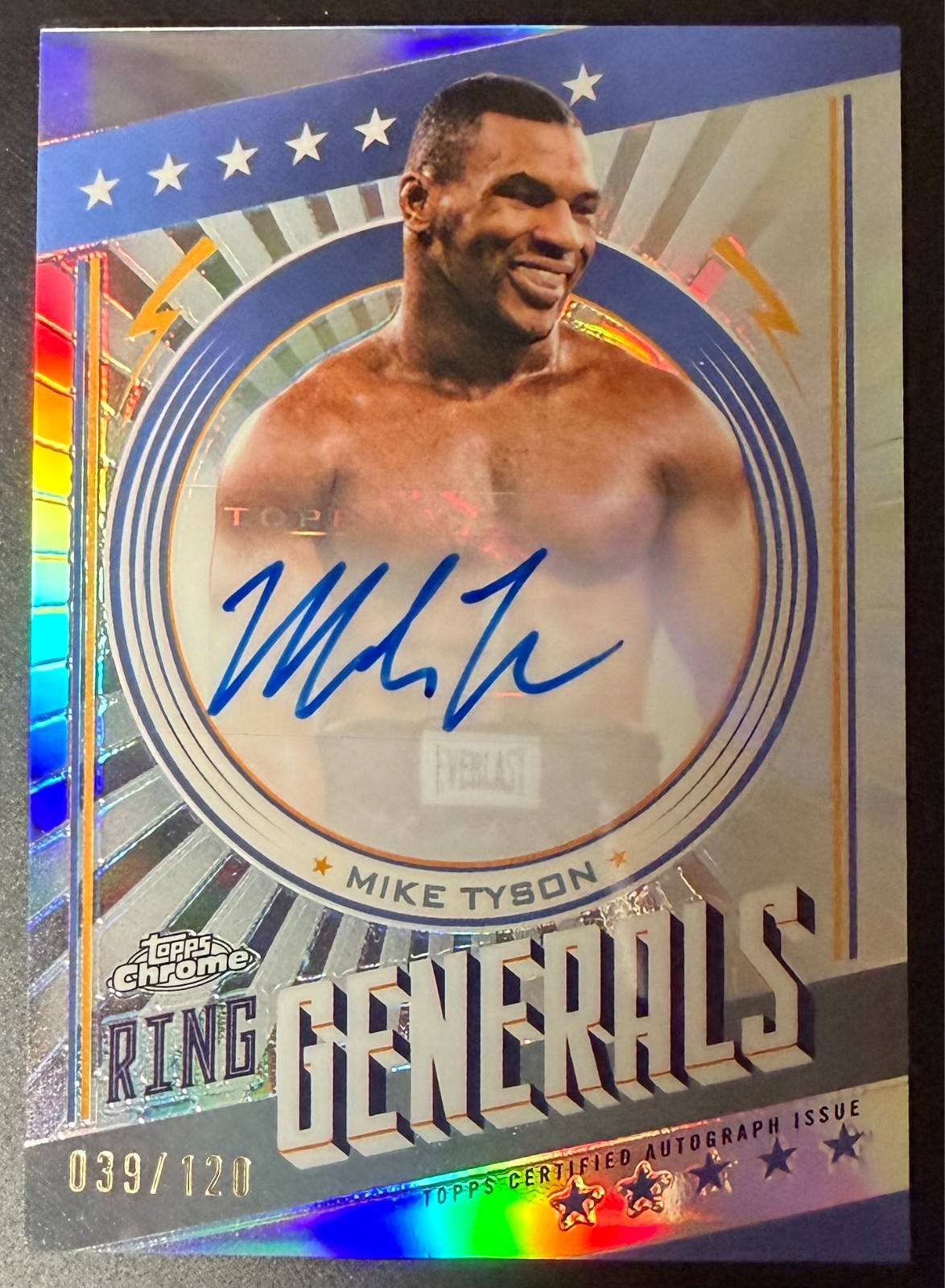 2024 Topps Chrome Boxing Legend Mike Tyson Ring Generals Auto Refractor /120