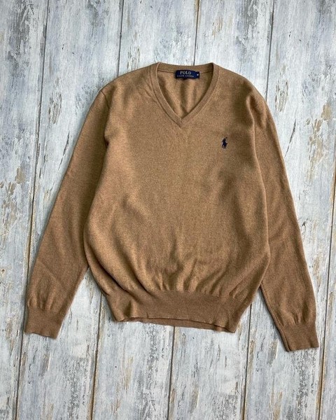 Men Polo Ralph Lauren Sweater Beige Wool 38 / M / #CI5N