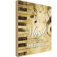 Holzschild 18X12 Cm Musik Ist Meine Therapie Spruch Zitat Deko Geschenk Holz Sch