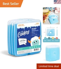 Cool Coolers Slim Ice Packs - 4 Pack BPA-Free Reusable Cooling for Lunch Bags