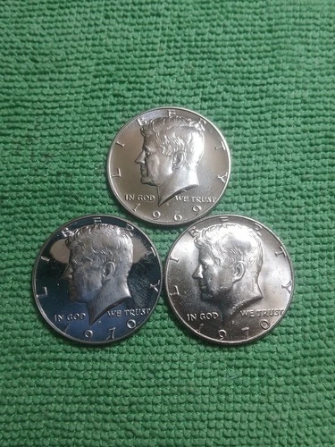 1969 S & 1970 S Proof & 1970 D Key Date Kennedy Halfs 40% Silver Coins...