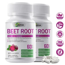 Organic Extra Strength Beet Root 4:1 Extract Highest Potency Immune 120 Capsules