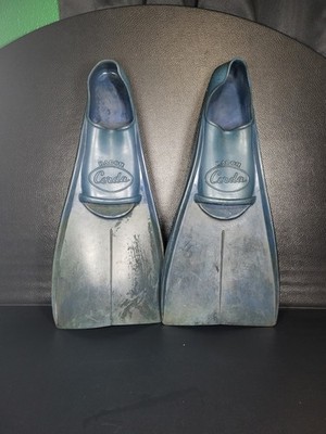 Vintage Dacor Corda Scuba Fins Size 13-15 Navy Rubber Scuba Fins Italy Beach 