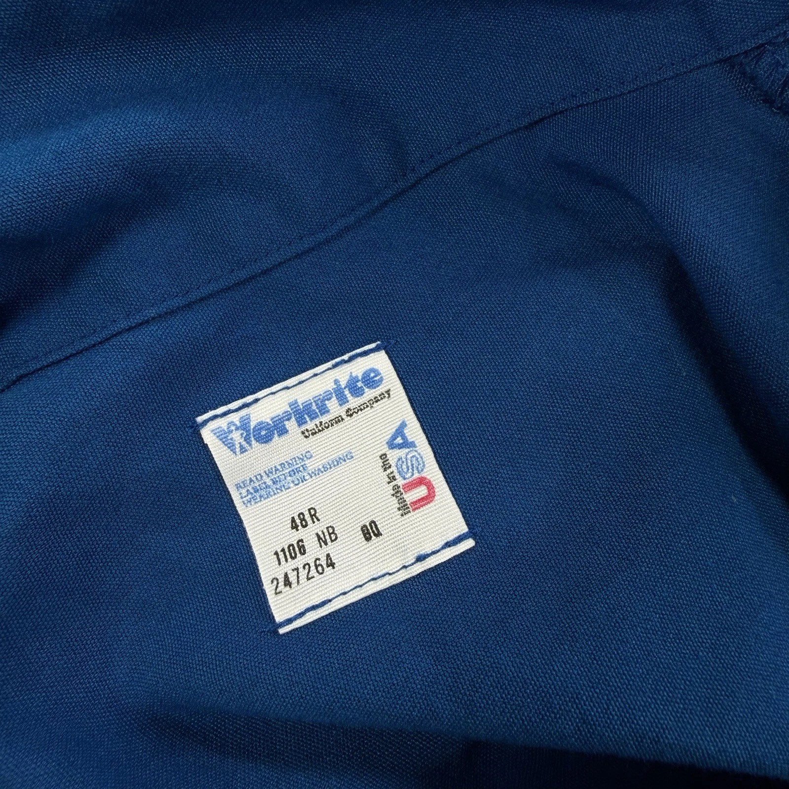 Workrite FR Nomex Coveralls Mens 48R Blue Flame Resistant Workwear HRC1 - product detail image 3
