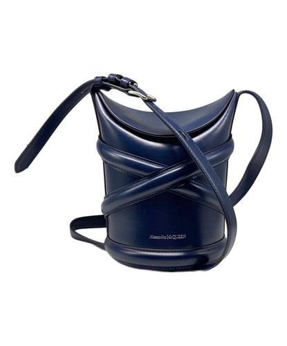 ALEXANDER McQUEEN the curve bag Navy #TFB6432