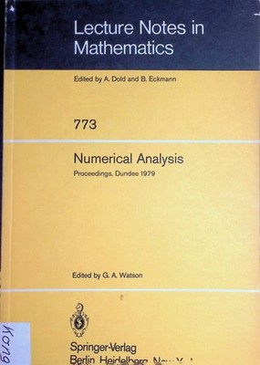 Numerical Analysis: Proceedings of the 8th Biennial Conference Held at Dundee, S