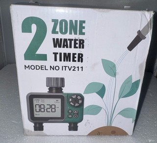 2 Zone Digital Hose Timer Water Timer Model No ITV211 NEW