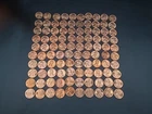 100 BU Lincoln Wheat Pennies 1945-1958, Circulated. MG