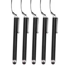 5PCS Capacitive Touch Screen Pen Stylus with Anti-lost Lanyard for Phone Tablet