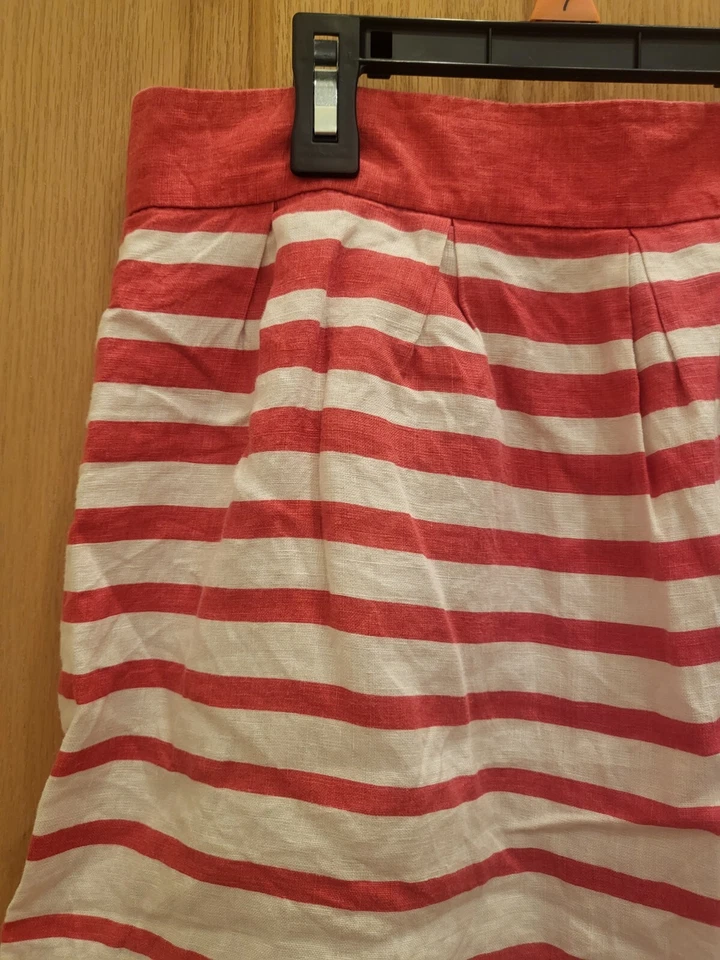 Preciosa Falda Banana Republic Rosa Blanco Lino Talla 2 Para Mujer Foto 4 de 4