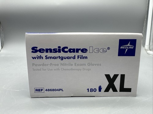 Medline Sensicare Ice Smartguard Film Powder-free Nitrile Exam Gloves,XL 180 CT - Picture 2 of 5