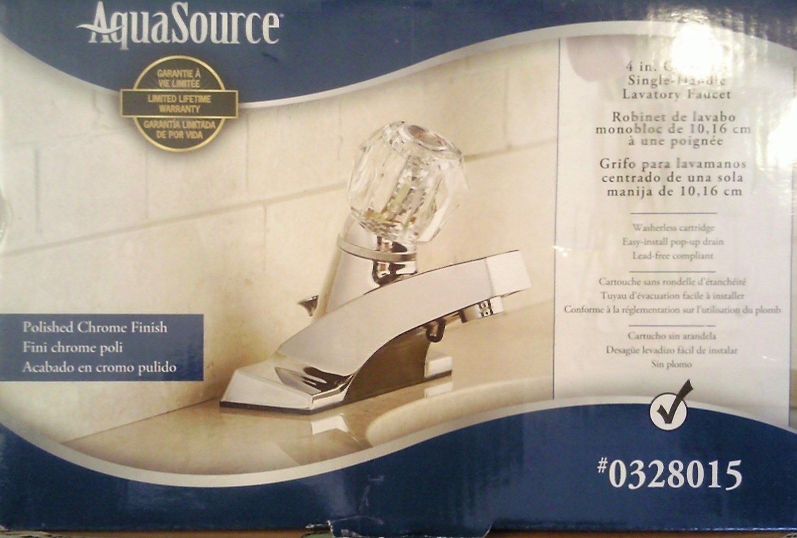 Aquasource Bathroom Faucet 0328015 Center Mount 4 Inch Chrome For Sale Online Ebay