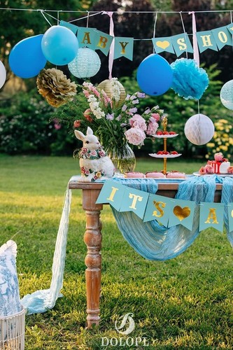 Reusable 8PCS Baby Blue Cheesecloth Table Runner - 160in for Elegant Dining - Picture 6 of 8
