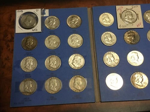 Franklin Half Dollar Set 1948-1963 Complete Set 35 Coins Plus Whitman Book - Bild 11 von 21