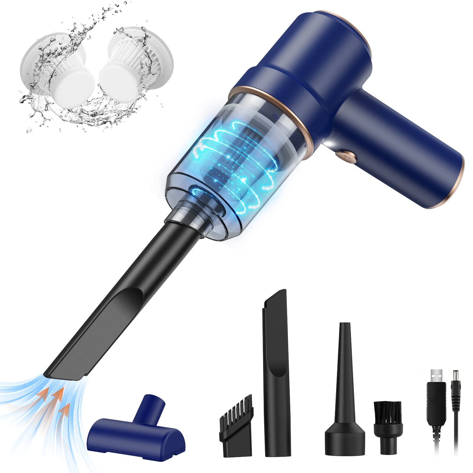 Handheld Vacuum Cordless, Car Vacuum Cleaner, USB Rechargeable Portable Mini ...-image