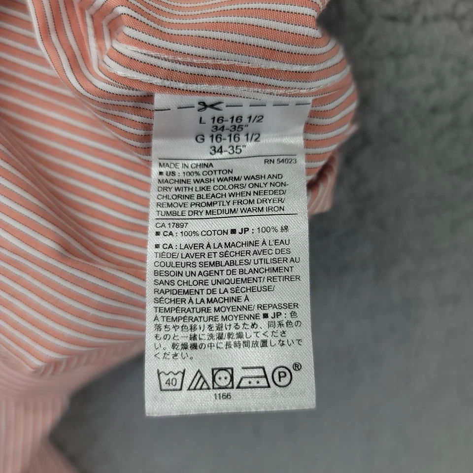 Banana Republic Shirt mens Large Pink stripped Non iron slim fit Long Sleeve - Image 3 of 4