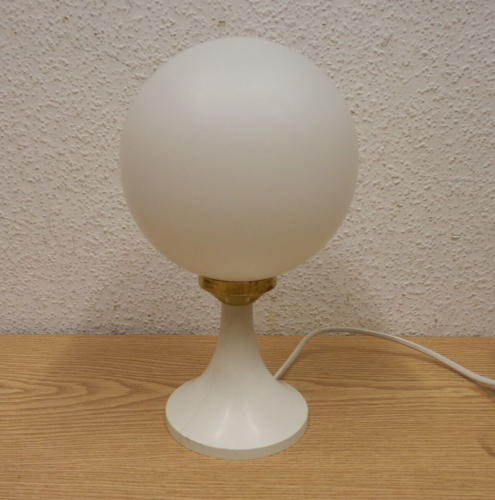 60/70er Table Lampe Boule Tulpenfuß Verre Dépoli Lampe 60s 70s Style Vintage - Afbeelding 1 van 4