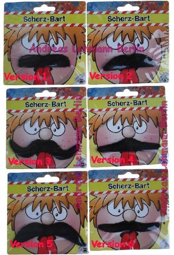 Schnurrbart Zum Ankleben – 2 Sets, Gelb, Inkl. Augenbrauen, Selbstklebend
