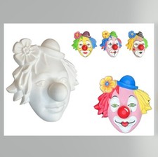 Paintable clown mask for home and school activities, paint it yourself.