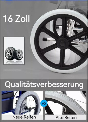 ByteTecpeak Faltbarer Leichtrollstuhl, Ultraleicht, mit Fußstütze und Armlehnen - Bild 11 von 13
