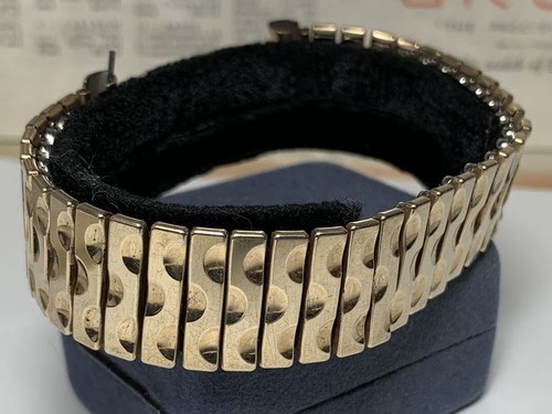 UNGEWÖHNLICHES & HERVORRAGENDES 50er Jahre Kreisler 19mm geschwungene Enden SCHALEN Design 10K YGF Armband! - Bild 4 von 17
