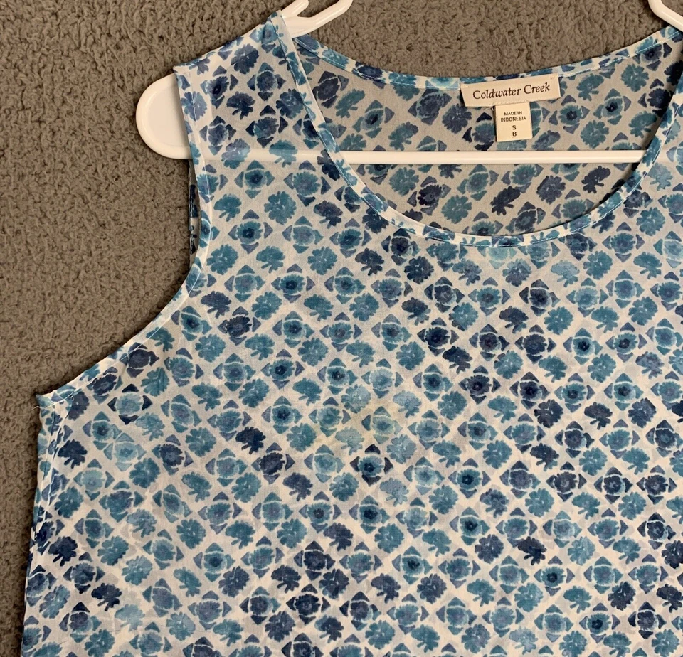 Blusa pulôver Coldwater Creek feminina pequena sem mangas poliéster - Imagem 2 de 4