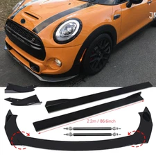 Front Bumper Lip Spoiler Splitter Glossy Black Extension For Mini Cooper F56 R56