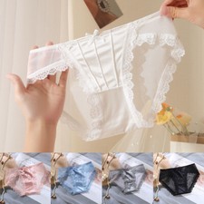 Mesh Briefs Thongs Satin Panties Lingerie Underwear Mid-waist Comfort Lace  