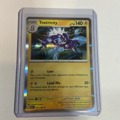 Toxtricity - Pokemon TCG Obsidian Flames 072/197 - NM - HOLO RARE