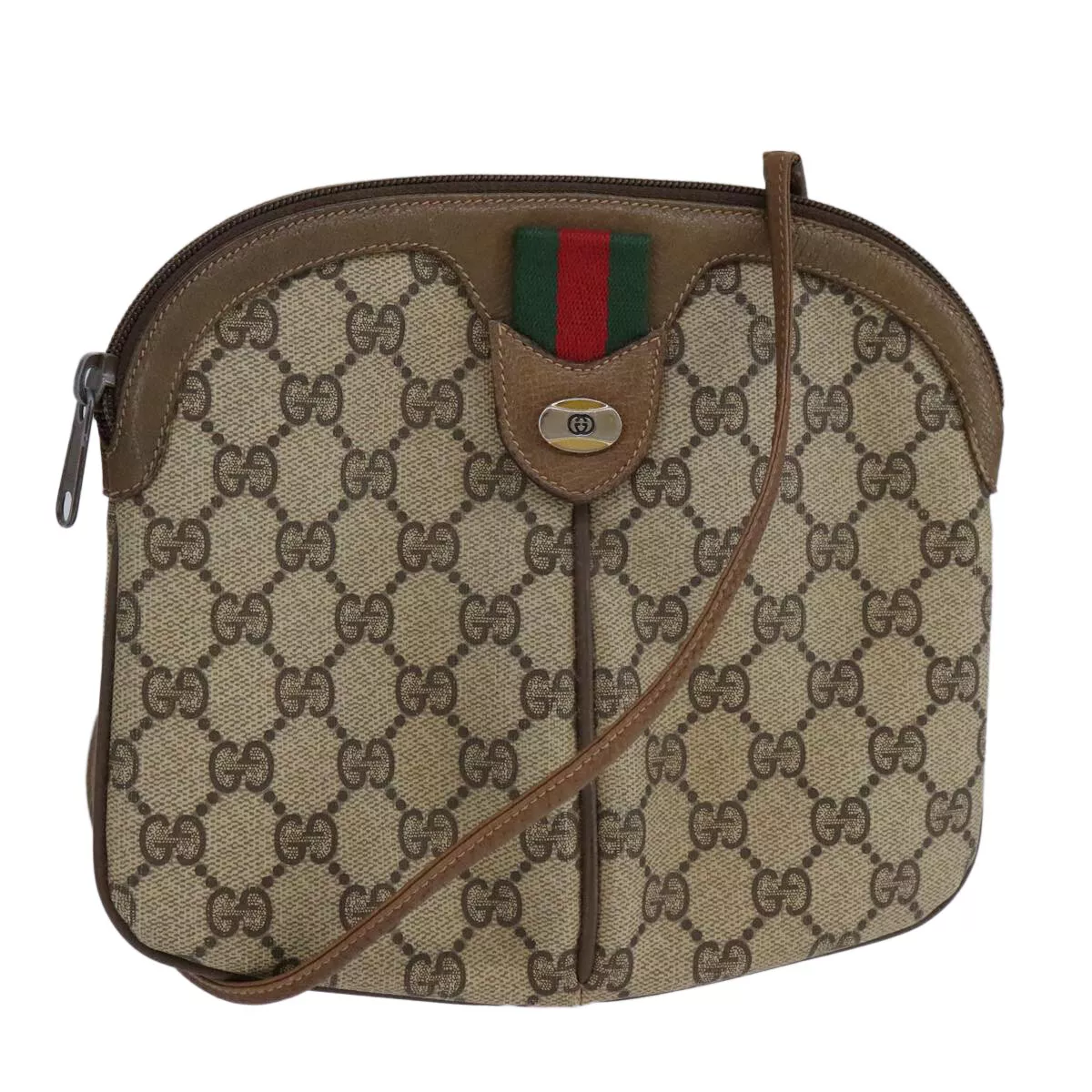 Sac à bandoulière GUCCI GG Supreme Web Sherry Line PVC beige 98 02 047 authentique 108102