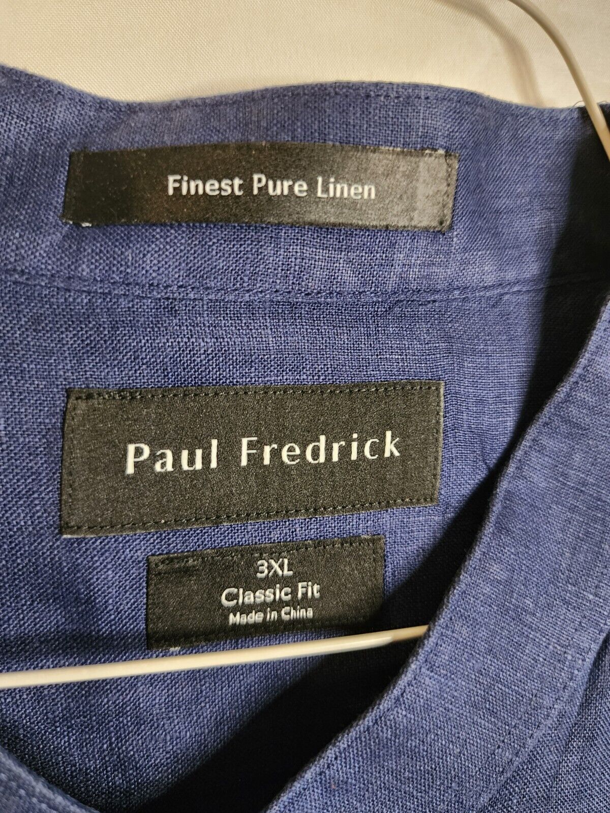 Paul Fredrick Men's Linen Blue Banded Collar Shir… - image 3