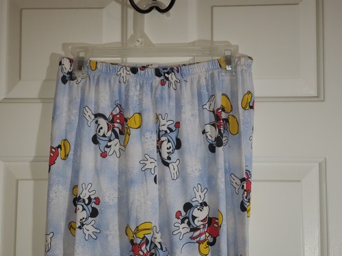 Disney Women's Casual Long Sleeve 2 pc Pajamas Mickey Mouse Button Down Top Sz L - Picture 5 of 12