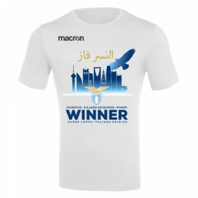 6933 Macron Ss Lazio T-Shirt Homme Célébration Victoire Minichamps Riyadh 2019 - Photo 1/3