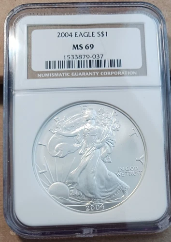 2004 American Silver Eagle NGC MS69 Brown Label